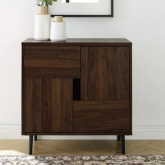 1 Modern Accent Storage Cabinet - Dark Walnut 30-inch Charming Accent Storage Furniture