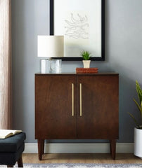 1 Everett Console Mid-century Cabinet in Mahogany Perfect Solution for Small Space Storage Needs