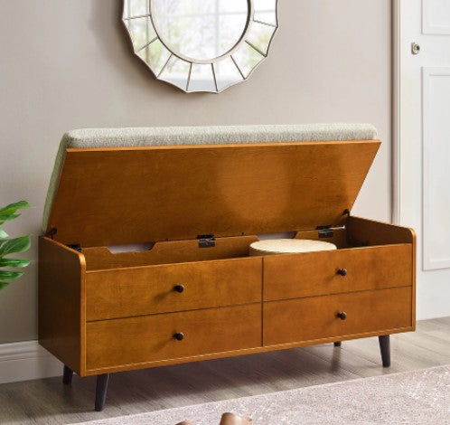 1 - Upholstered Seat Storage Bench Versatile use in entryway, mudroom or foot of the bed