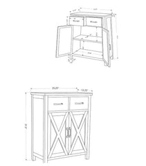 1 - Rustic Wood Barn Door Storage Cabinet includes a fixed shelf suits your organizational needs