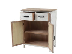1 - Rustic Wood Barn Door Storage Cabinet includes a fixed shelf suits your organizational needs