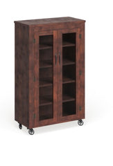 1 - Vintage Walnut Mobile Cabinet Industrial and transitional style Perfect for home