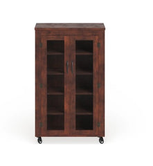 1 - Vintage Walnut Mobile Cabinet Industrial and transitional style Perfect for home