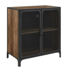 1 - Pierpont Metal Mesh Accent Cabinet in rustic oak a versatile piece well suited to a number of decor purposes