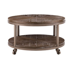 1 - Industrial Brown Wood Cocktail Table for centering style your living room or den