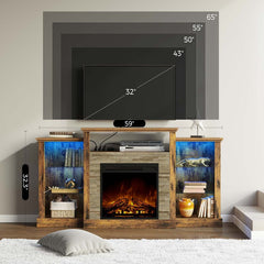 Scribner TV Stand for TVs up to 65" with Fireplace Included