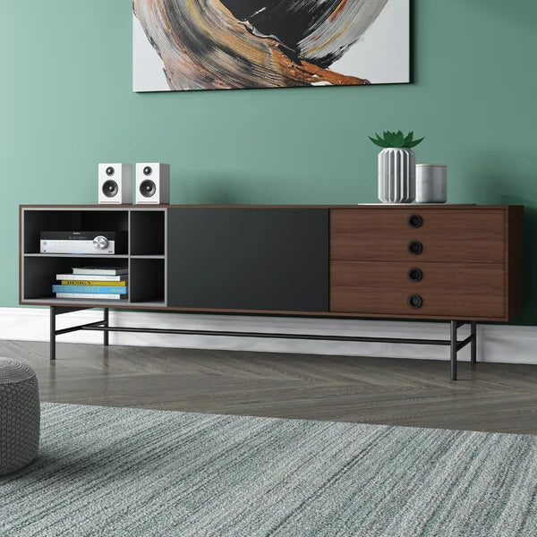 Seaham TV Stand for TVs up to 75" Provide Space and Storage Compartments to Organize