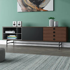 Seaham TV Stand for TVs up to 75" Provide Space and Storage Compartments to Organize