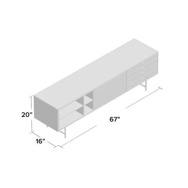 Seaham TV Stand for TVs up to 75" Provide Space and Storage Compartments to Organize