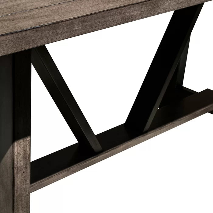 Sechelles 60'' Trestle Dining Table Made from a Blend of Solid and Manufactured Wood