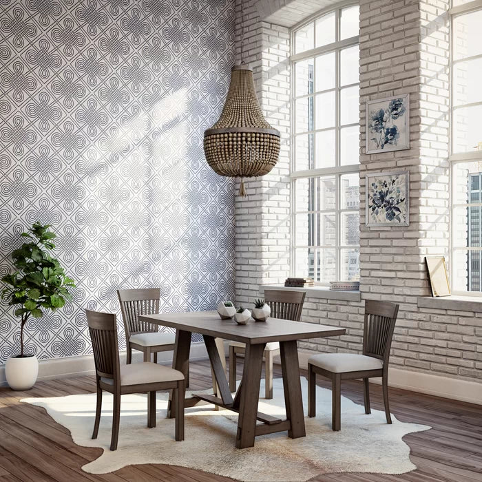 Sechelles 60'' Trestle Dining Table Made from a Blend of Solid and Manufactured Wood