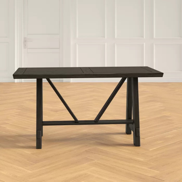 Sechelles 60'' Trestle Dining Table Made from a Blend of Solid and Manufactured Wood