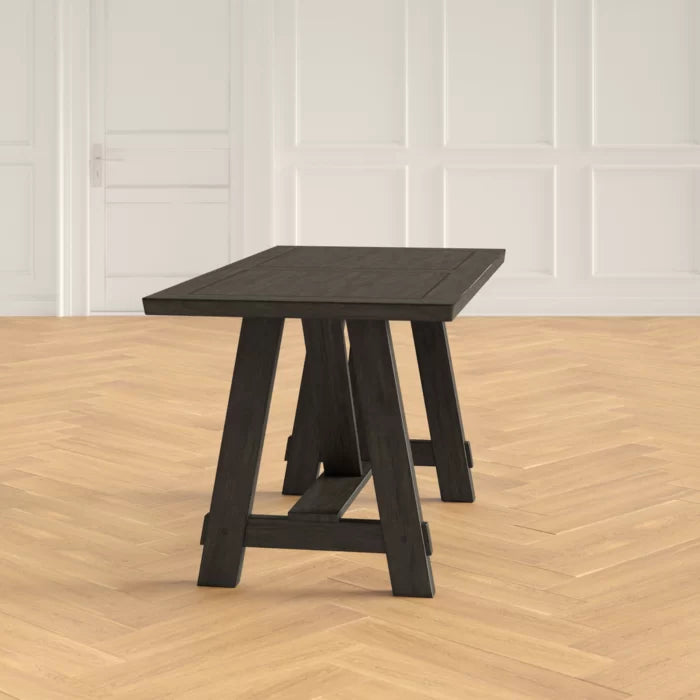 Sechelles 60'' Trestle Dining Table Made from a Blend of Solid and Manufactured Wood