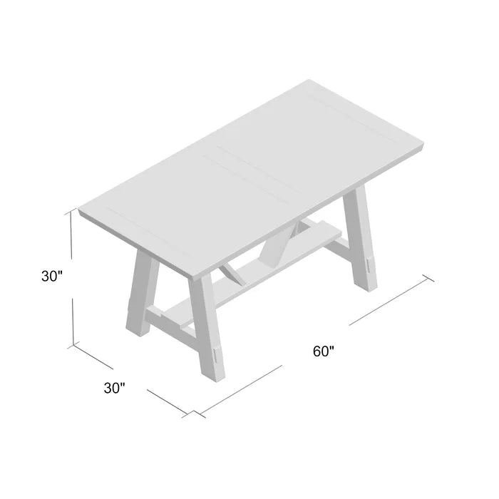 Sechelles 60'' Trestle Dining Table Made from a Blend of Solid and Manufactured Wood