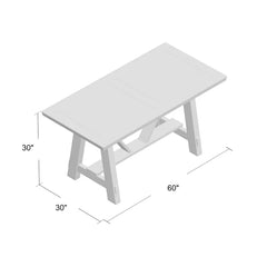 Sechelles 60'' Trestle Dining Table Made from a Blend of Solid and Manufactured Wood