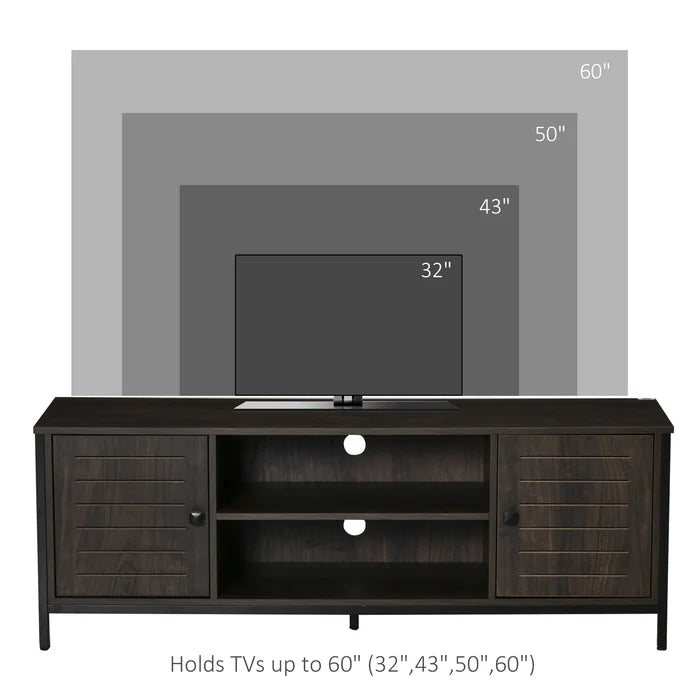 Seften Solid Wood TV Stand for TVs up to 60" Wood Grain Finish and a Metal Frame