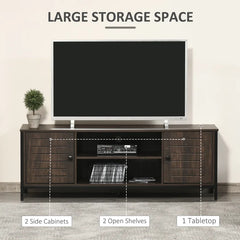 Seften Solid Wood TV Stand for TVs up to 60" Wood Grain Finish and a Metal Frame