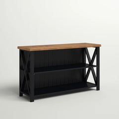 Black Solid Wood TV Stand for TVs up to 58" with Cable Management