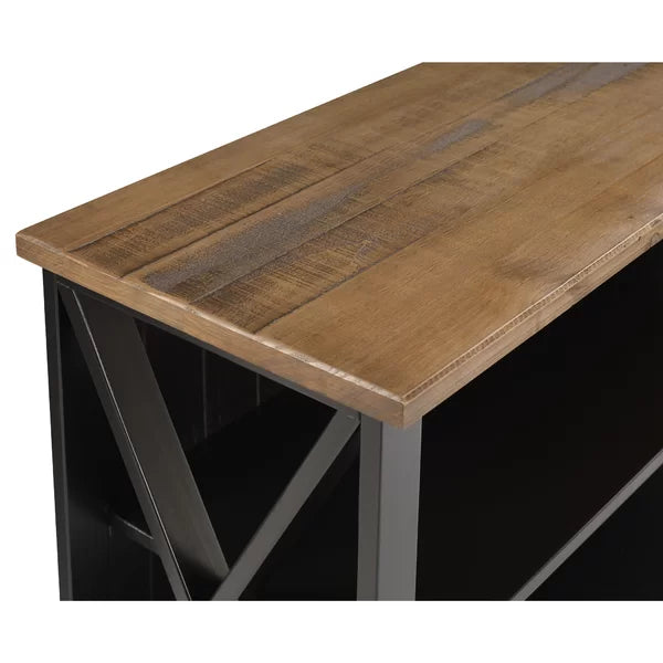 Black Solid Wood TV Stand for TVs up to 58" with Cable Management