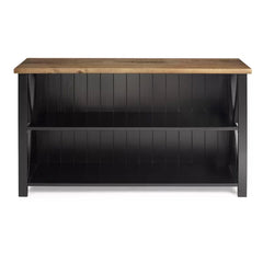 Black Solid Wood TV Stand for TVs up to 58" with Cable Management