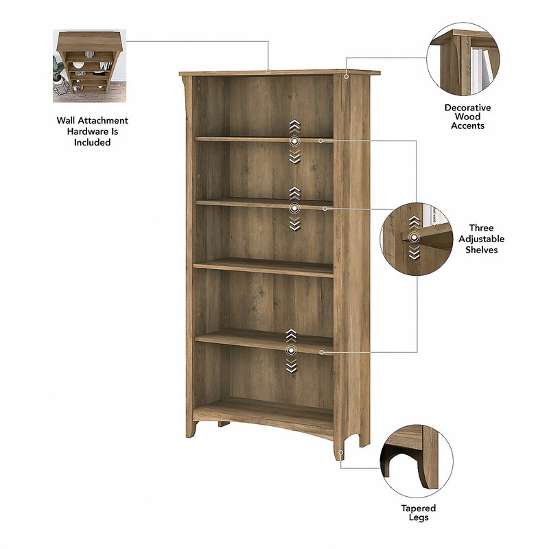 2 Set Reclaimed Pine Senetta 62.95'' H x 31.72'' W Standard Bookcase