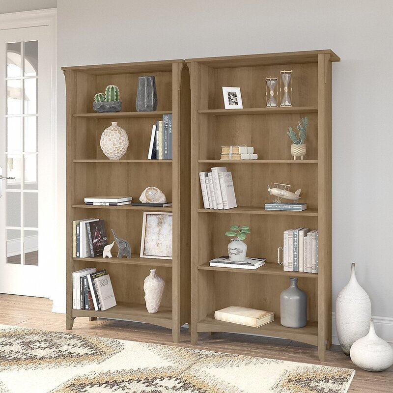 2 Set Reclaimed Pine Senetta 62.95'' H x 31.72'' W Standard Bookcase