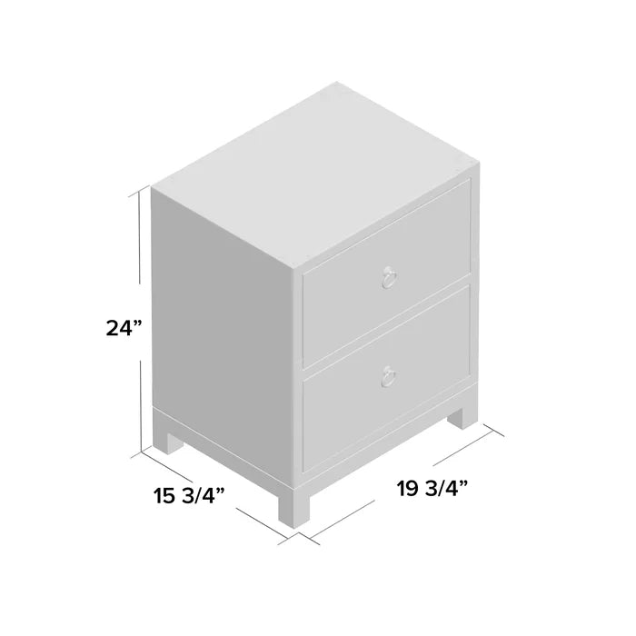 Senita 24'' Tall Sled 2 - Drawer End Table Solid Mango Wood