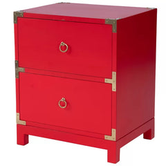 Senita 24'' Tall Sled 2 - Drawer End Table Solid Mango Wood