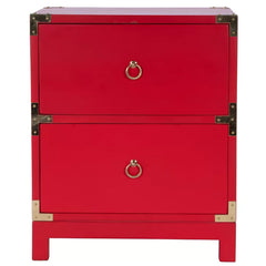 Senita 24'' Tall Sled 2 - Drawer End Table Solid Mango Wood