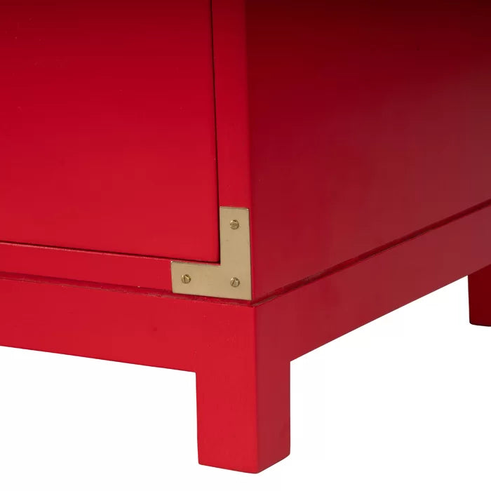 Senita 24'' Tall Sled 2 - Drawer End Table Solid Mango Wood