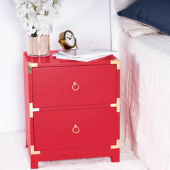 Senita 24'' Tall Sled 2 - Drawer End Table Solid Mango Wood