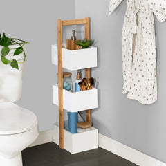10.2'' W x 33.5'' H x 8.7'' D Free-Standing Bathroom Shelves 3-Tier