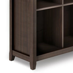 Warm Walnut Brown Seo 48'' H x 44'' W Solid Wood Cube Bookcase