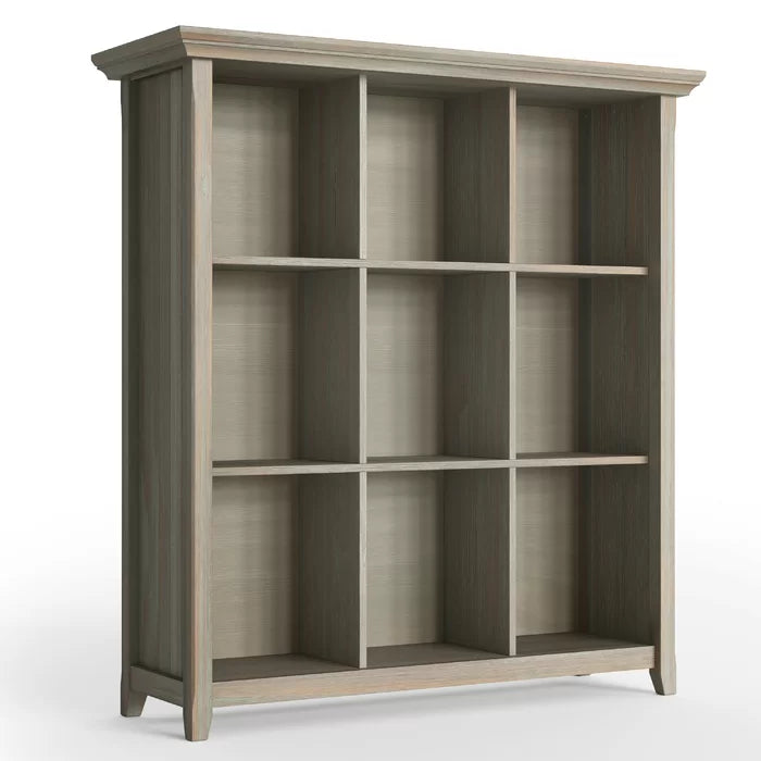Distressed Gray Seo 48'' H x 44'' W Solid Wood Cube Bookcase Structural Strength and Durability