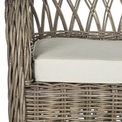 Natural Kubu 25.5'' Wide Cotton Armchair Removable Seat Cushion Adds Rustic Style