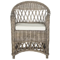 Natural Kubu 25.5'' Wide Cotton Armchair Removable Seat Cushion Adds Rustic Style