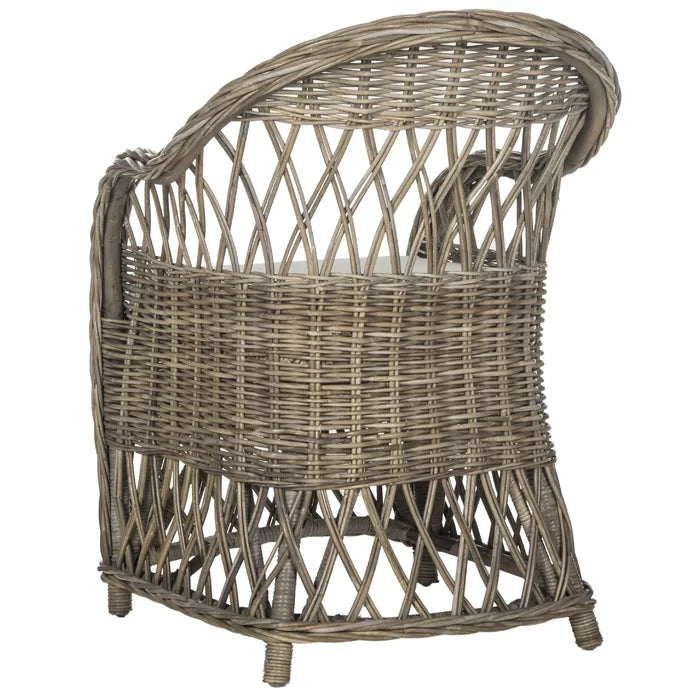 Natural Kubu 25.5'' Wide Cotton Armchair Removable Seat Cushion Adds Rustic Style