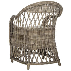 Natural Kubu 25.5'' Wide Cotton Armchair Removable Seat Cushion Adds Rustic Style
