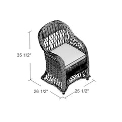 Natural Kubu 25.5'' Wide Cotton Armchair Removable Seat Cushion Adds Rustic Style