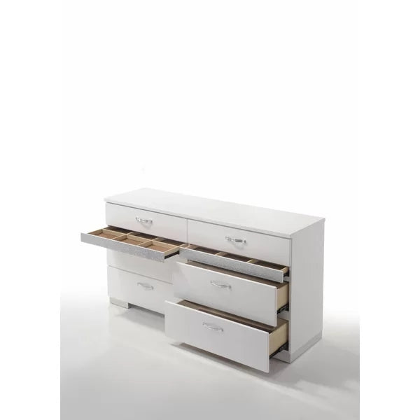 Sepviva 8 Drawer 63'' W Double Dresser with Mirror Eight-Drawer Dresser Offers Ample Storage Space