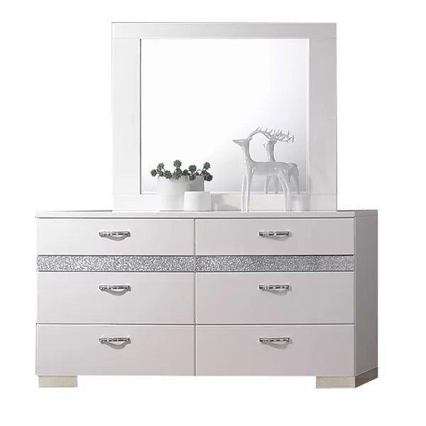 Sepviva 8 Drawer 63'' W Double Dresser with Mirror Eight-Drawer Dresser Offers Ample Storage Space