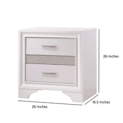 Sharla 26'' Tall 2 - Drawer Solid Wood Nightstand in White