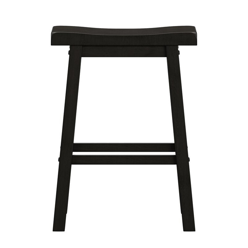 Vulcan Black Sharman Solid Wood Counter Bar Stool Set of 2 This Bar and Counter Stool Set Offers Sensible Seating Arrangements to Countertops