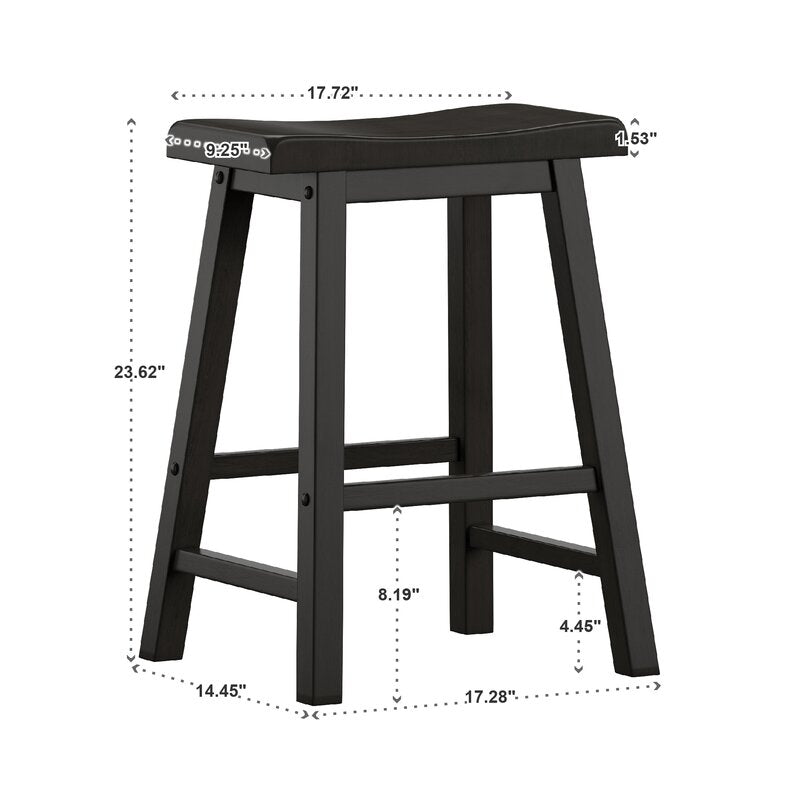 Vulcan Black Sharman Solid Wood Counter Bar Stool Set of 2 This Ba div class aod buynow div Inhomelivings