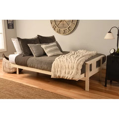 Antique White Shellcove Full 79'' Wide Tufted Back Futon And Mattress Design