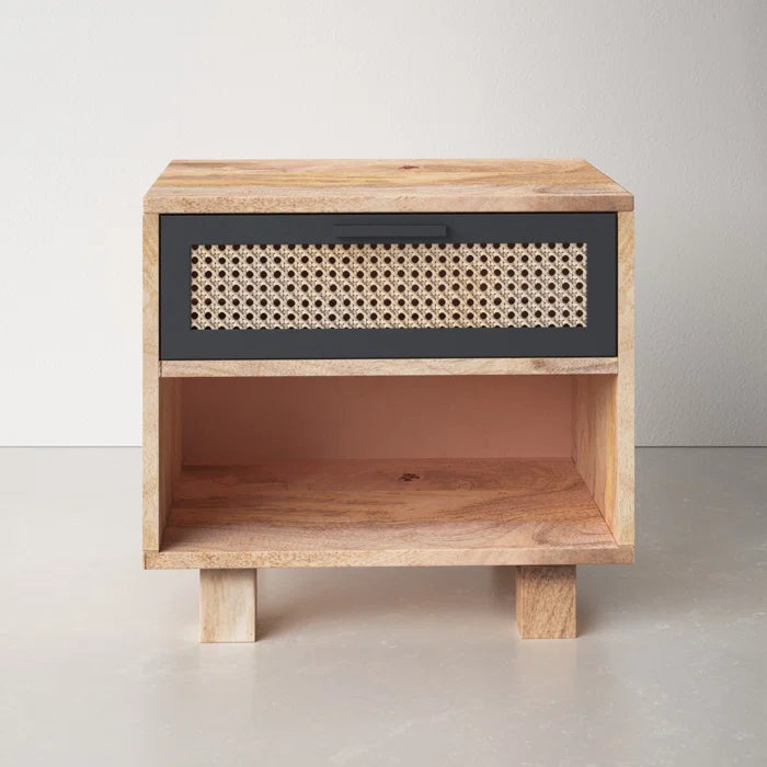 Shepard 17.5'' Tall 1 - Drawer Nightstand in Natural/Matt Lacquer