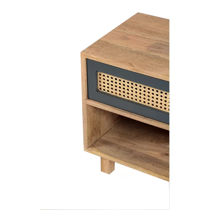 Shepard 17.5'' Tall 1 - Drawer Nightstand in Natural/Matt Lacquer