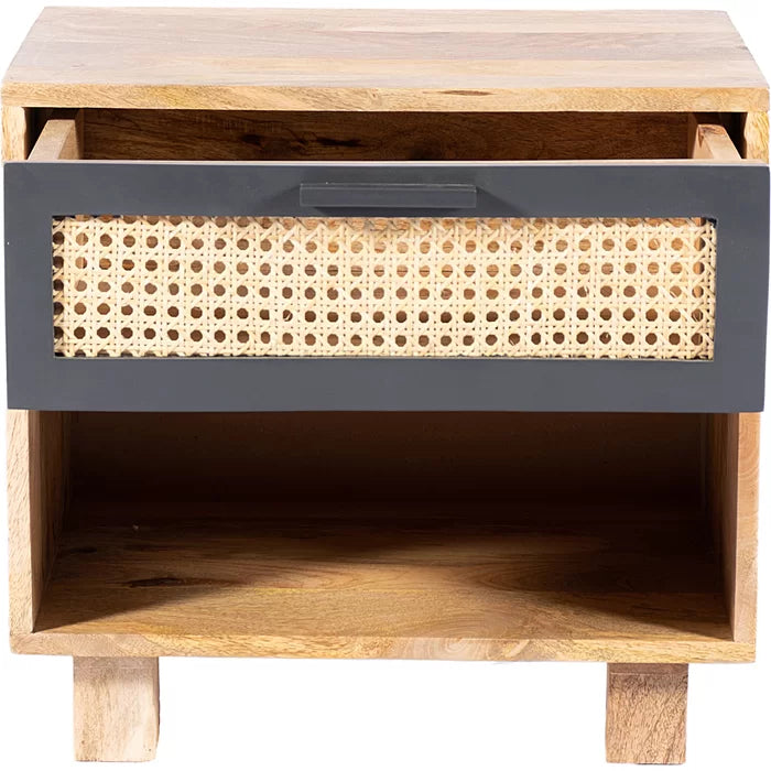 Shepard 17.5'' Tall 1 - Drawer Nightstand in Natural/Matt Lacquer