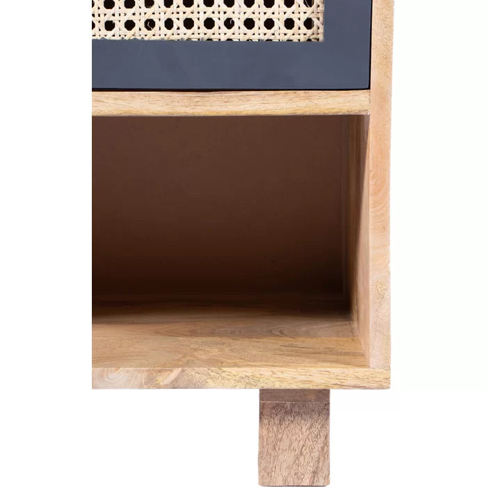 Shepard 17.5'' Tall 1 - Drawer Nightstand in Natural/Matt Lacquer