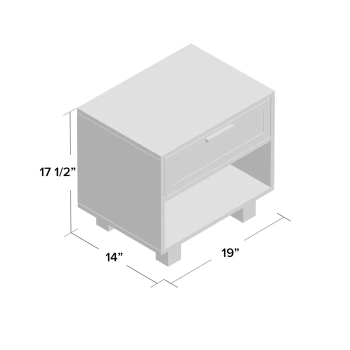 Shepard 17.5'' Tall 1 - Drawer Nightstand in Natural/Matt Lacquer